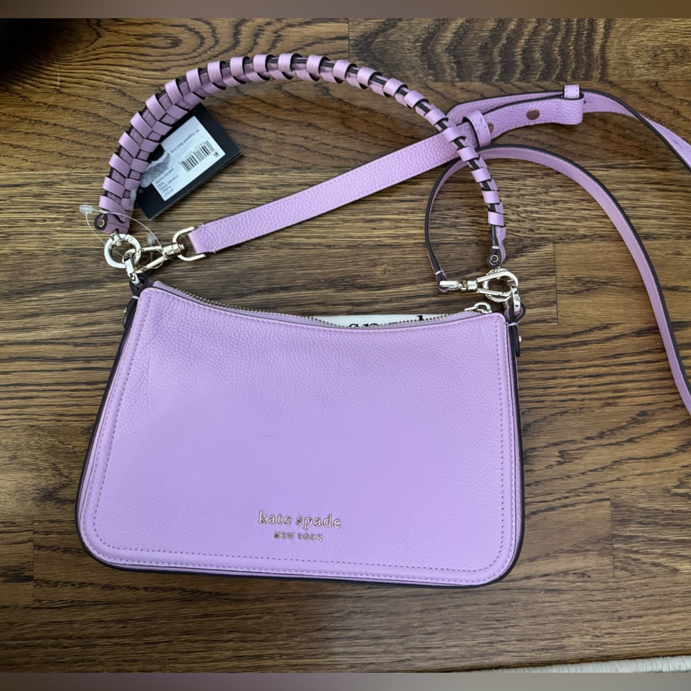 New Kate Spade Purple Clutch with Silver Hardware